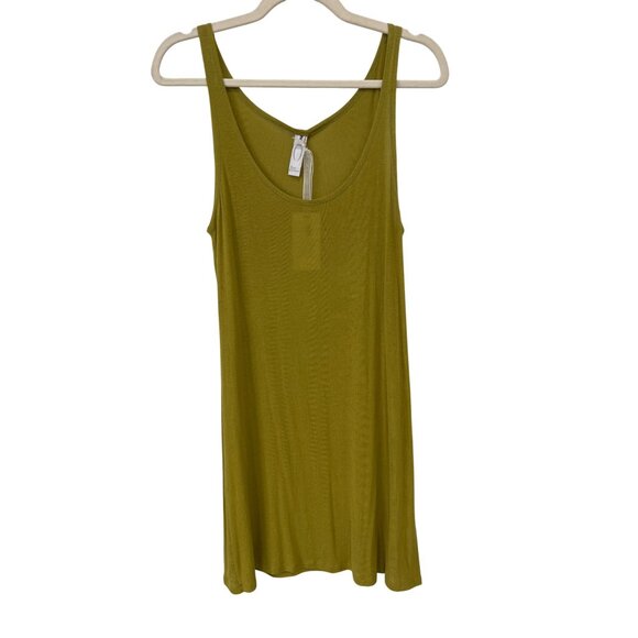 Deca Paris Scoop Neck Tunic Tank Dress Size 2 Sleeveless Semi Sheer Green NEW - Picture 1 of 8